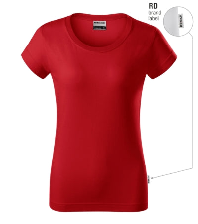 RIMECK RESIST HEAVY Women's T-shirt in red, brand label - promotional clothing printed with your company logo