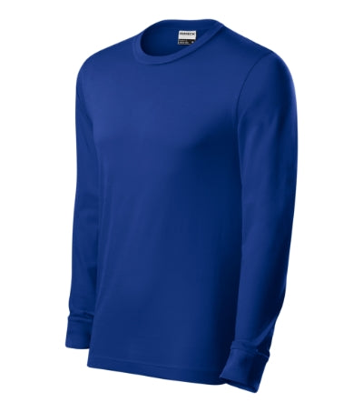 RIMECK RESIST LS Unisex T-shirt in royal blue, brand label - promotional clothing printed with your company logo