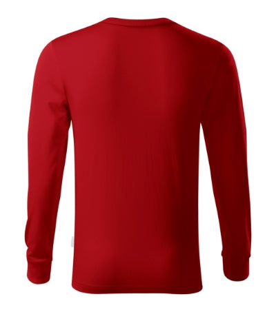 RIMECK RESIST LS Unisex T-shirt in red, brand label - promotional clothing printed with your company logo