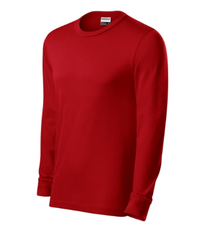 RIMECK RESIST LS Unisex T-shirt in red, brand label - promotional clothing printed with your company logo