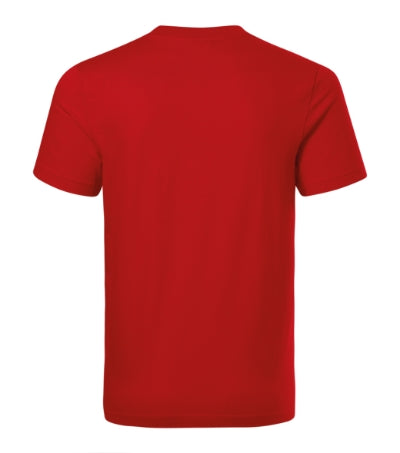 RIMECK BASE Unisex T-shirt in red, brand label - promotional clothing printed with your company logo