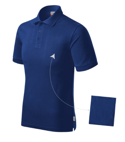 RIMECK RESIST HEAVY POLO Men's polo shirt in royal blue, brand label - promotional clothing printed with your company logo