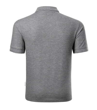 RIMECK RESERVE Men's polo shirt in dark gray melange, brand label - promotional clothing printed with your company logo