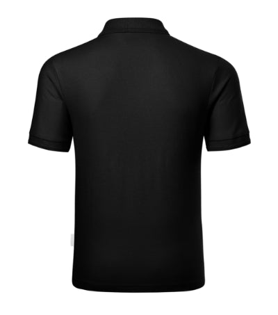 RIMECK RESERVE Men's polo shirt in black, brand label - promotional clothing printed with your company logo