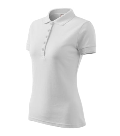 RIMECK RESERVE Women's polo shirt in white - promotional clothing printed with your company logo