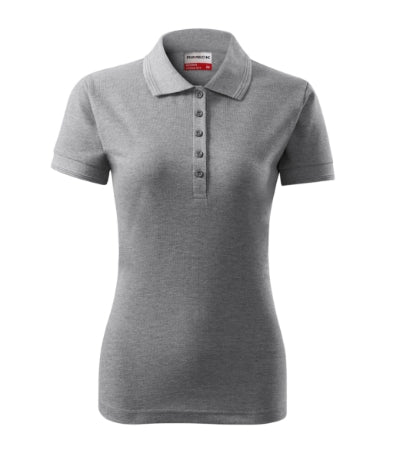 RIMECK RESERVE Women's polo shirt in dark gray melange - promotional clothing printed with your company logo