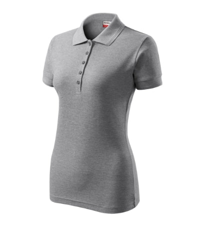 RIMECK RESERVE Women's polo shirt in dark gray melange - promotional clothing printed with your company logo