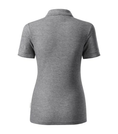 RIMECK RESERVE Women's polo shirt in dark gray melange, brand label - promotional clothing printed with your company logo