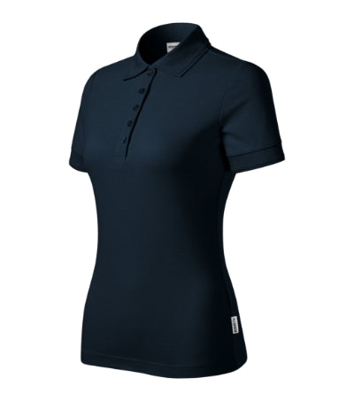 RIMECK RESERVE Women's polo shirt in navy blue, brand label - promotional clothing printed with your company logo