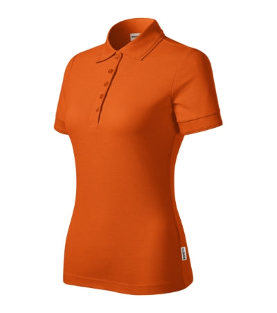 RIMECK RESERVE Women's polo shirt in orange, brand label - promotional clothing printed with your company logo
