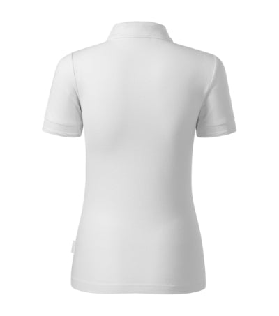 RIMECK RESERVE Women's polo shirt in white, brand label - promotional clothing printed with your company logo