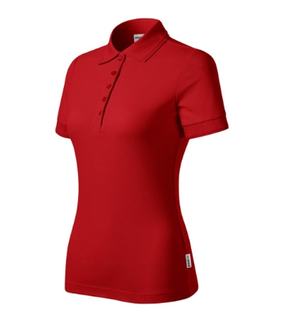 RIMECK RESERVE Women's polo shirt in red, brand label - promotional clothing printed with your company logo