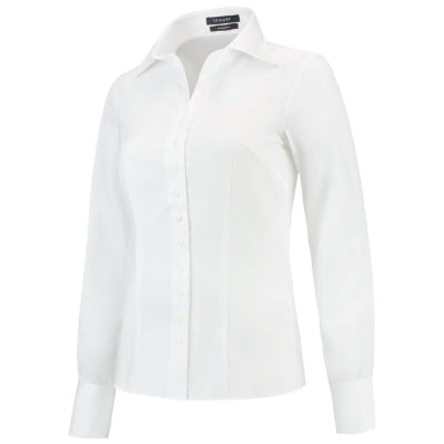 TRICORP FITTED BLOUSE Women's shirt in white - promotional clothing printed with your company logo