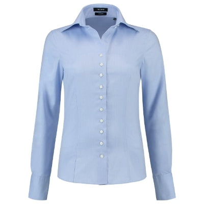 TRICORP FITTED BLOUSE Women's shirt in blue - promotional clothing printed with your company logo