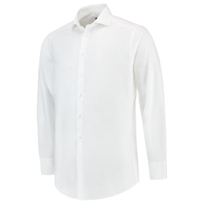 TRICORP FITTED STRETCH SHIRT Men's shirt in white - promotional clothing printed with your company logo