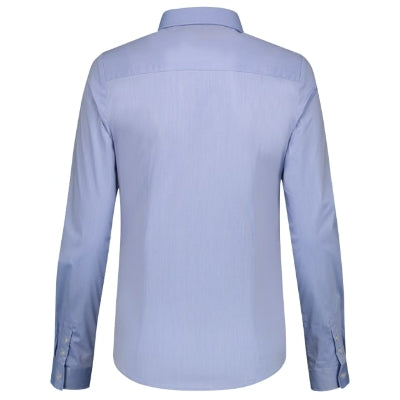 TRICORP FITTED STRETCH BLOUSE Women's shirt in blue - promotional clothing printed with your company logo