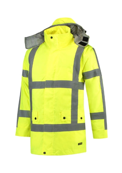 TRICORP RWS PARKA Unisex work jacket in fluorescent yellow - promotional clothing printed with your company logo