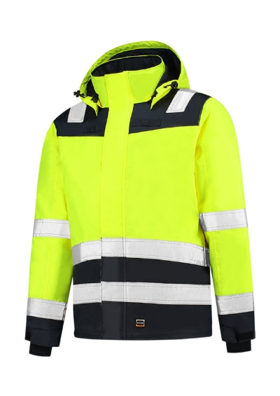 TRICORP MIDI PARKA HIGH VIS BICOLOR Unisex work jacket in fluorescent yellow - promotional clothing printed with your