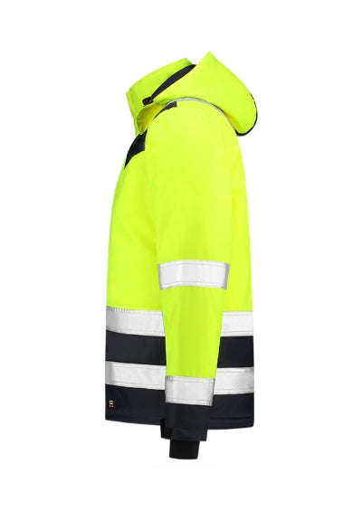 TRICORP MIDI PARKA HIGH VIS BICOLOR Unisex work jacket in fluorescent yellow - promotional clothing printed with your