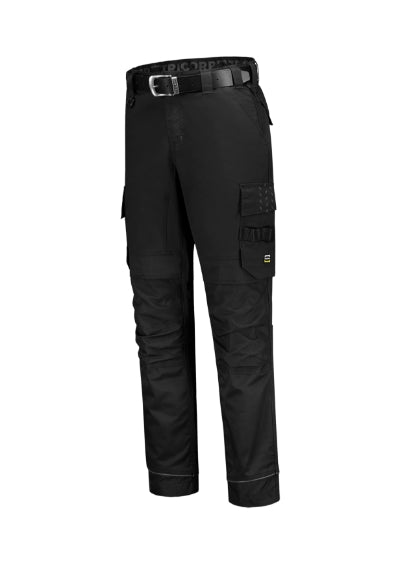 TRICORP WORK PANTS TWILL CORDURA STRETCH Unisex work trousers in black - promotional clothing printed with your company logo