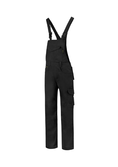 TRICORP DUNGAREE OVERALL INDUSTRIAL Unisex work bib trousers in black - promotional clothing printed with your company logo