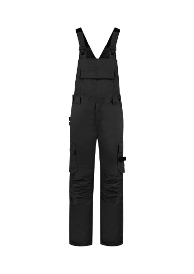 TRICORP BIB & BRACE TWILL CORDURA Unisex work bib trousers in black - promotional clothing printed with your company logo