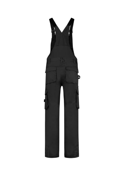 TRICORP BIB & BRACE TWILL CORDURA Unisex work bib trousers in black - promotional clothing printed with your company logo
