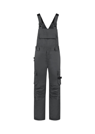 TRICORP BIB & BRACE TWILL CORDURA Unisex work bib trousers in dark gray - promotional clothing printed with your company logo
