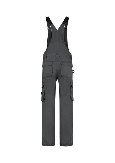 TRICORP BIB & BRACE TWILL CORDURA Unisex work bib trousers in dark gray - promotional clothing printed with your company logo