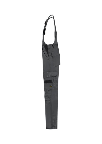 TRICORP BIB & BRACE TWILL CORDURA Unisex work bib trousers in dark gray - promotional clothing printed with your company logo