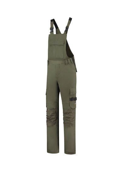 TRICORP BIB & BRACE TWILL CORDURA Unisex work bib trousers in army - promotional clothing printed with your company logo