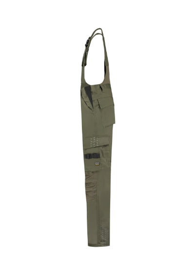 TRICORP BIB & BRACE TWILL CORDURA Unisex work bib trousers in army - promotional clothing printed with your company logo
