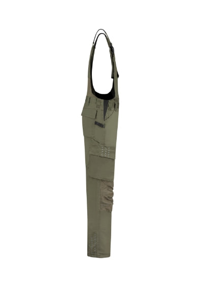 TRICORP BIB & BRACE TWILL CORDURA Unisex work bib trousers in army - promotional clothing printed with your company logo