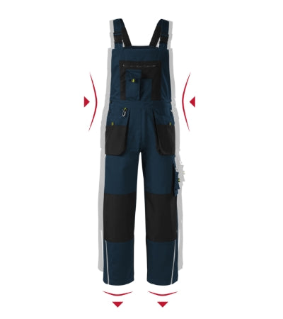 RIMECK RANGER Men's work bib trousers in navy blue - promotional clothing printed with your company logo