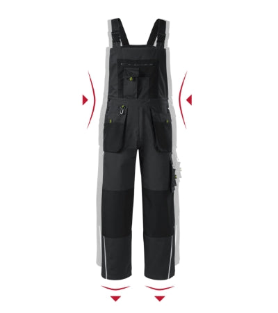 RIMECK RANGER Men's work bib trousers in ebony gray - promotional clothing printed with your company logo