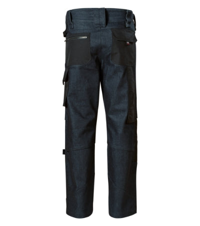RIMECK VERTEX Men's work jeans in dark denim - promotional clothing printed with your company logo