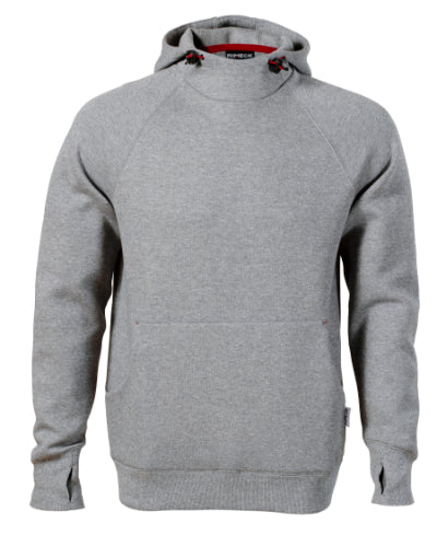RIMECK VERTEX HOODIE Men's sweatshirt in dark gray melange - promotional clothing printed with your company logo