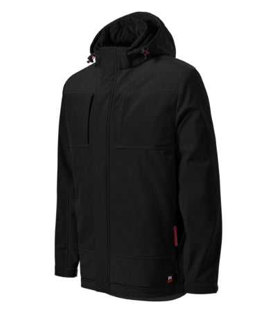 RIMECK VERTEX Men's winter softshell jacket in black - promotional clothing printed with your company logo