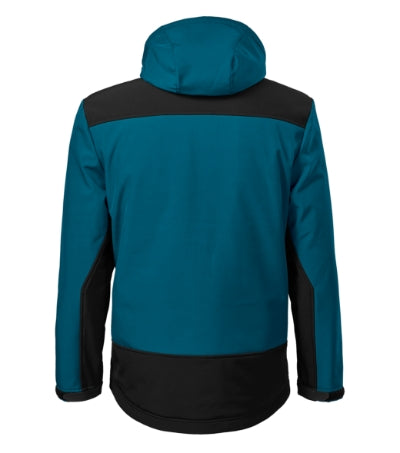 RIMECK VERTEX Men's winter softshell jacket in petrol blue - promotional clothing printed with your company logo