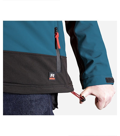 RIMECK VERTEX Men's winter softshell jacket in petrol blue - promotional clothing printed with your company logo