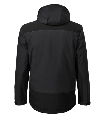 RIMECK VERTEX Men's winter softshell jacket in ebony gray - promotional clothing printed with your company logo