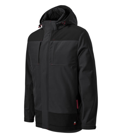 RIMECK VERTEX Men's winter softshell jacket in ebony gray - promotional clothing printed with your company logo