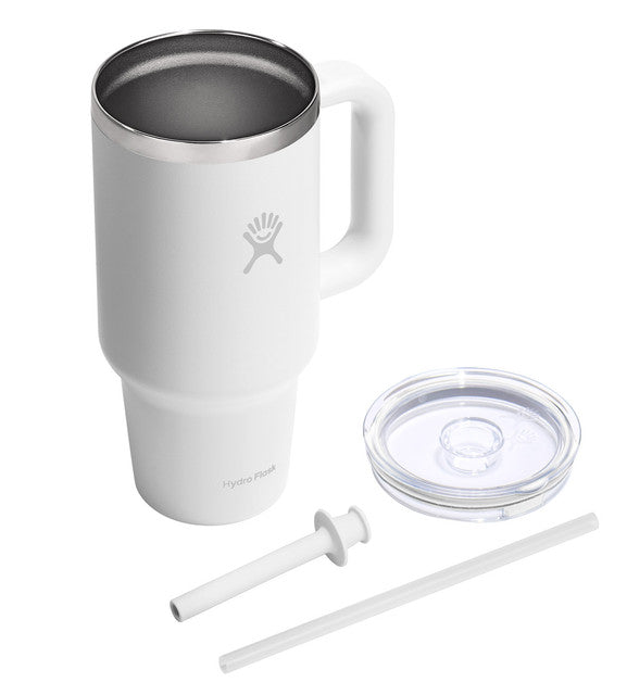 Hydro Flask 32 OZ TRAVEL TUMBLER CLEAR LID WHITE